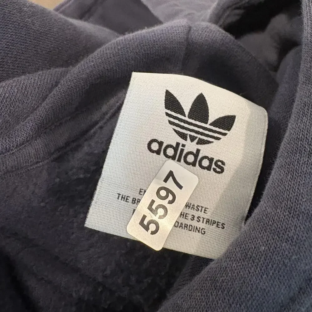 Adidas Hoodie Men Large Navy Maite Lets Go Pullover Skateboarding Trefoil HM9361